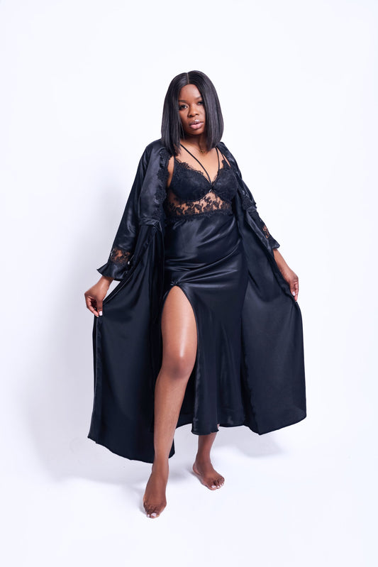 Midnight goddess gown and robe image 0